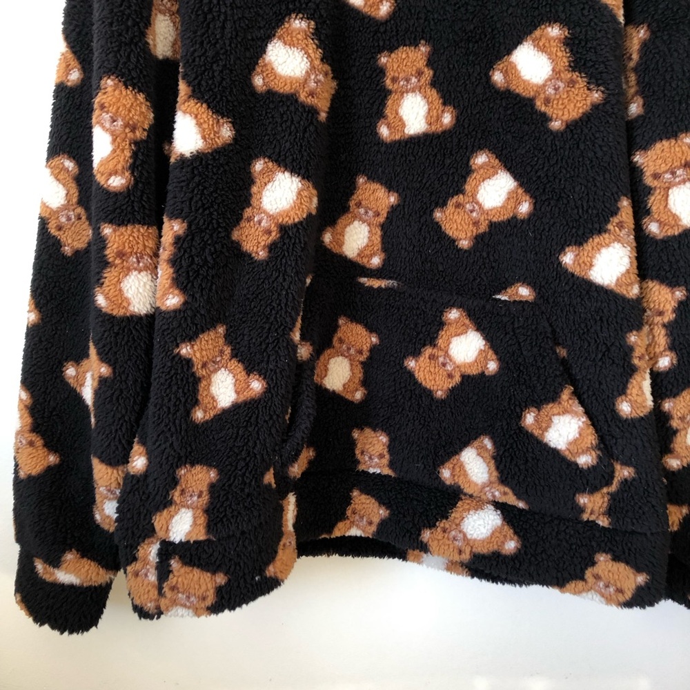 Hot Topic Teddy Bear Sherpa Hoodie - size LARGE - oversized plush teddy sweater - Picture 6 of 13